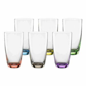 Bohemia Cristal Longdrinkgläser Viva Colori New 350 ml 6er Set bunt