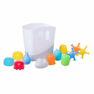 ubbi Trockenbehälter für Badespielzeug mit Badespielzeug Set