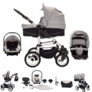 Bebebi Paris / 3 in 1 Kinderwagen Komplettset / Hartgummireifen Concord