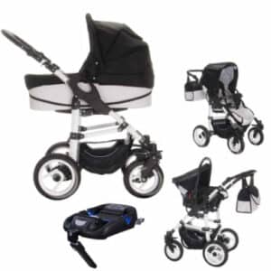 Bebebi Paris / 4 in 1 Kinderwagen Komplettset / ISOFIX Basis & Autositz / Luftreifen Arc de Triomphe