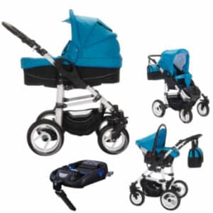 Bebebi Paris / 4 in 1 Kinderwagen Komplettset / ISOFIX Basis & Autositz / Luftreifen Louvre