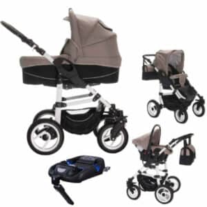 Bebebi Paris / 4 in 1 Kinderwagen Komplettset / ISOFIX Basis & Autositz / Luftreifen Seine