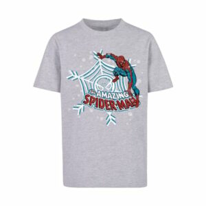 F4NT4STIC T-Shirt Marvel Comics Christmas Weihnachten Spider Man heather grey