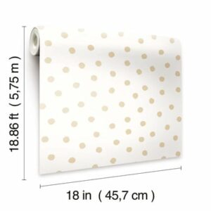 Room Mates PEEL & STICK Wallpaper - Punkte Gold Mehrfarbig