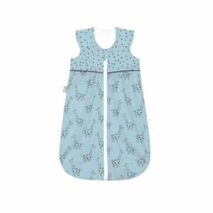 ODENWÄLDER Jersey-Schlafsack Anni light happy giraffe blue pearl