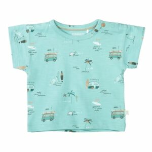 Staccato T-Shirt water blue gemustert