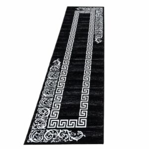 Giancasa orientalisch Kurzflorteppich Ornamente Flachflorteppich modern 6620 BLACK