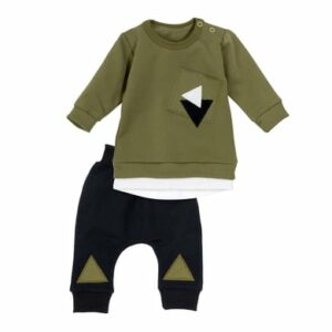 Baby Sweets 2tlg Set Shirt + Hose Lieblingsstücke Triangle grün schwarz